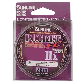 SUNLINE Saltwater Special Pocket Shock Leader, Fluorocarbon 65.6 ft (20 m), No. 7, Natural Clear