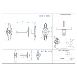 6" stem Black Shed T-Handle Shed Door Lock Replacement gate Playhouse Barn Hardware Lock Set Item#1800 (1, Black)
