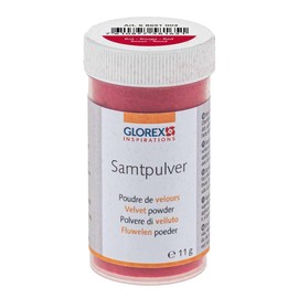 GLOREX 6 8651 003 - Velvet Powder, 11 g, Red, for Finishing and Designing Jewellery, Decoration and Crafts