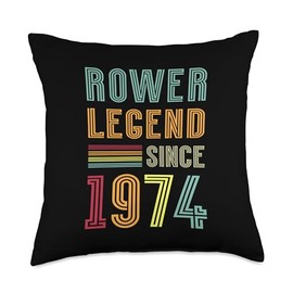 Rower Legend 1974 51 Years Rowing Coach 51st Birthday Rower Throw Pillow