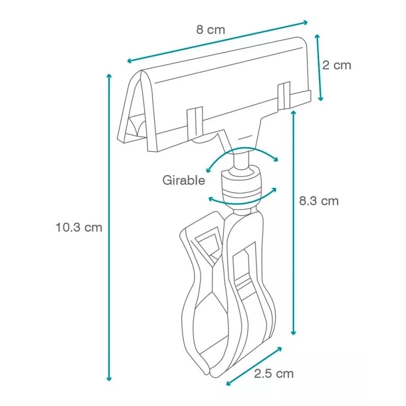 Exhivit Pinza Acrilico Preciador, Portaprecio, Porta Grafico 5pz Ng