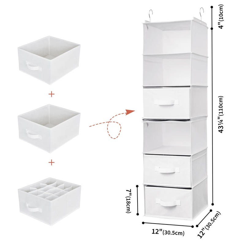 GRANNY SAYS 6-Shelf Hanging Organizer for Closet, Separable to 2