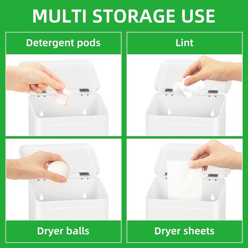Candco Magnetic Lint Bin for Laundry Room, Metal Lint Container