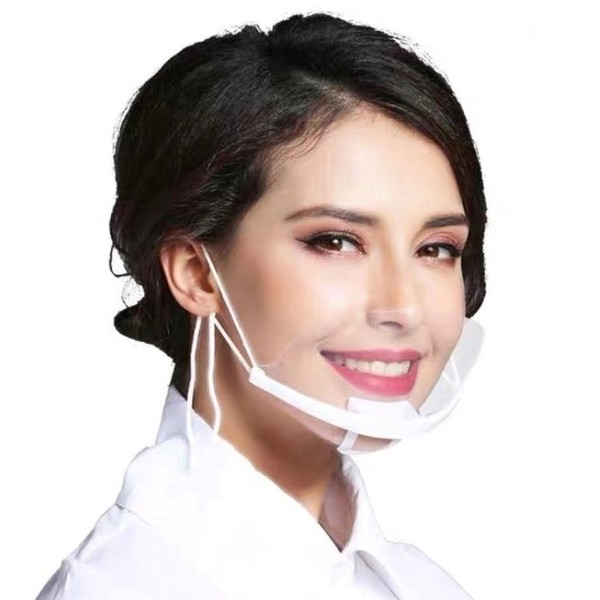 Plastic transparent sanitary mask 10pcs chef mouth guard / 플라스틱투명위생마스크