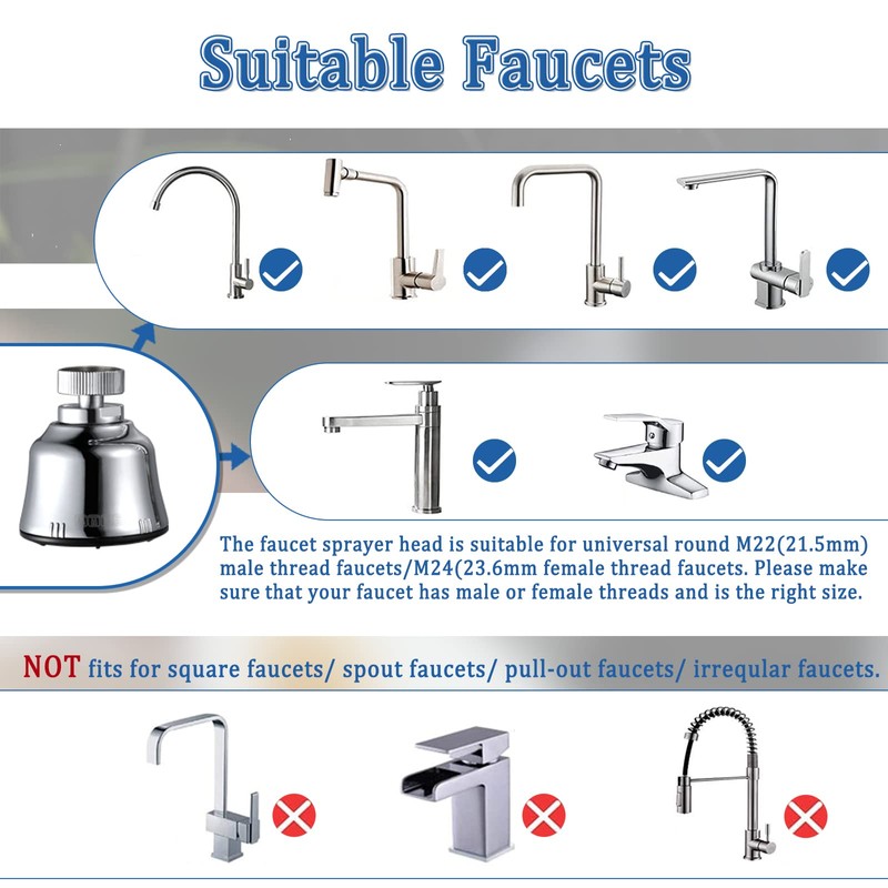 Sink Faucet Sprayer Attachment, Upgrade 4 Mode Adjustable Kitchen Faucet