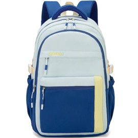 Amythe 26L-2351 School Backpack Girls Teenagers 2025 Backpack School Bag High School Bag Water Resistant for 15.6 Inch Laptop School Bag Casual Travel, blue, Rucksack Backpacks