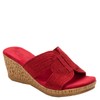 David Tate Women's Vibe Wedge Sandal, Red Rayon Fabric, 10
