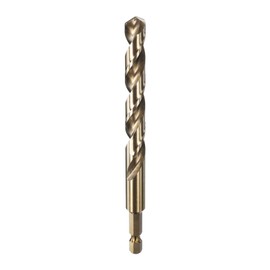 HARFINGTON 1/4" Hex Shank Drill Bit 13/32" Gold Oxide M35 High Speed Steel Twist Drill Bit 135 Degree Split Point Tip Drilling Tool with Quick Change Hex Shank for Metal Wood Plastic
