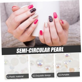 TEHAUX 4sets Unique Plastic Charms Semicircle Jewelry Accessories Craft Beads for DIY Hairpin Ornaments Phone Ornaments 2packs*4