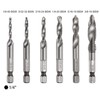 sourcing map 6pcs Combination Drill and Tap Bits, 1/8-40 BSW-3/8-16
