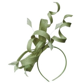 Caprilite Sinamay Headband Swirl Fascinator For Women Wedding Ascot Races (Sage Green)
