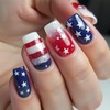 24pcs 4th of July Press on Nails Short Square Independence