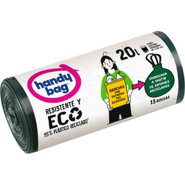 Handy Bag 20 Litre 90% Recycled Extra Heavy Duty Bin Liners - 15 Bags