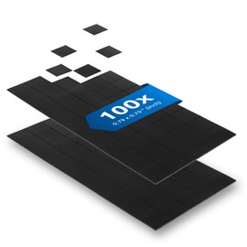 ECENCE 100x Magnetic Squares Self-Adhesive 0.79x0.79inch Magnets with Adhesive Backing, Magnet Tape for Crafts, Whiteboards, Refrigerator