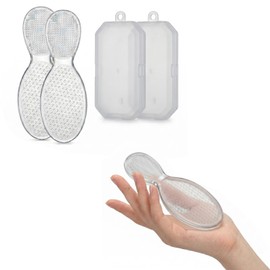 【2個セット・専用ケース付き】新型 ナノガラス製 かかとやすり 自宅で簡単 フットケア 足裏 角質取り ガサガサな乾燥対策に かかと削り 軽石より優しく削れる 足の角質ケア 水洗いOK プレゼント 男女兼用