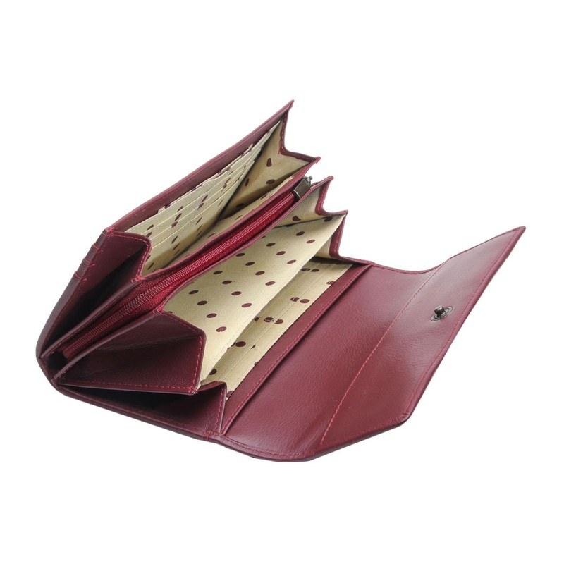 Esquire Peru RFID Leather Wallet 18.5 cm, Red, Classic