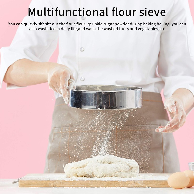 Stainless Steel Flour Sieves, Sieve for Baking, Icing Sugar Sieve,