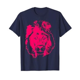 Hot Pink Leo Lion Head Animal King T-Shirt