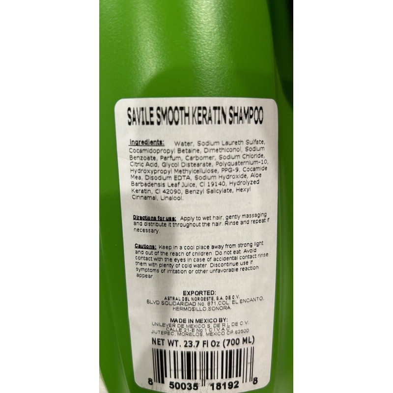 Savile 3 PACK SAVILE SHAMPOO KERATINS Y SABILA PARA FUERZA