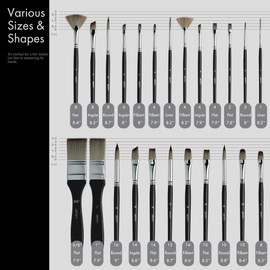 ARTIFY 24 Pieces Paint Brush Set, Expert Series, Enhanced Synthetic Art Supplies with Brush Holder and Palette Knife for Acrylic, Oil, Watercolor and Gouache Painting