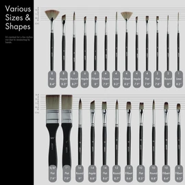ARTIFY 24 Pieces Paint Brush Set, Expert Series, Enhanced Synthetic Art Supplies with Brush Holder and Palette Knife for Acrylic, Oil, Watercolor and Gouache Painting