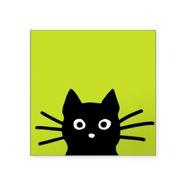 CafePress Black Cat Sticker Square Bumper Sticker Car Decal