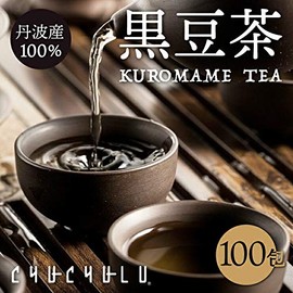 Tanba 100% Pururun Hime's Black Bean Tea Tea 100 Packets (0.05 oz (1.5 g) x 25 Packs x 4 Bags)