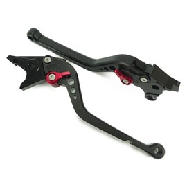 S21 Black (Red) Suzuki Brake Clutch Lever, 6 Adjustable Levels, Long, Fits V-Strom 1000, GSX1300R Hayabuta, Bandit 1200, etc