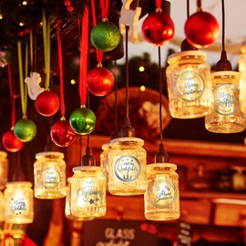 Outus 500 Pieces Merry Christmas Stickers Labels Christmas Circle Label Envelope Seal Sticker 1.38in Adhesive Xmas Decor Supplies with Christmas Elements for Envelope (Transparent and Silver)