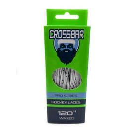 Crossbar Pro Series Hockey Laces, White, 1 Pack (Waxed, 120")