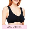 Carole Martin Full-Freedom Front Closure Wireless Cotton Bra-38 Black
