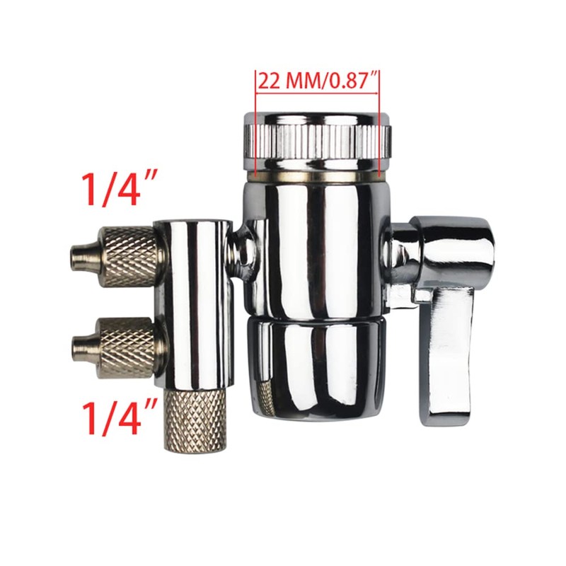 PAROAD 2-Way 1/4 Inch OD Chrome Plated Tap Diverter Valve