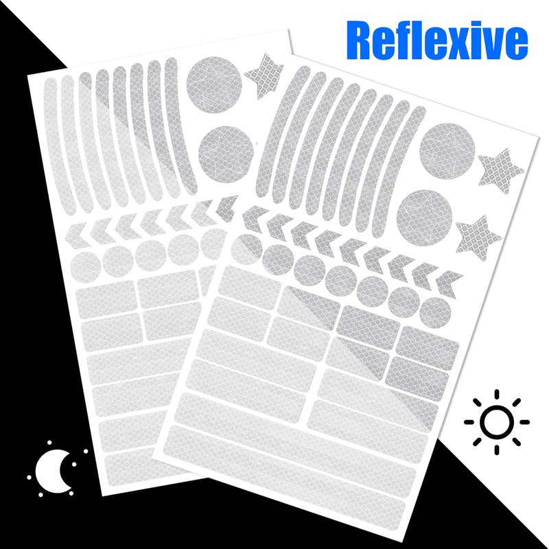 ALLY-MAGIC Adesivi riflettenti, 42 pezzi, adesivi riflettenti per bicicletta, moto,