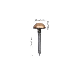 20Pcs Bronze Small Round Head Brass Upholstery Nails Tacks, 10mm
