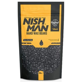 NISHMAN Hard Wax Beads, Black, 500g | Painless, Gentle Hair Removal Wax Beans for Full Body, Face & Bikini Line | No Strip Needed | Bikini Wax Strips