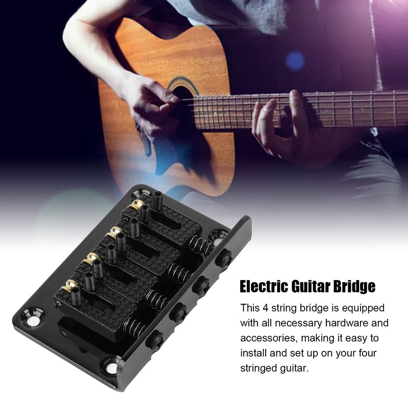 4 String Guitar Bridge Metal Enhanced Sound Stylish Electric Guitar