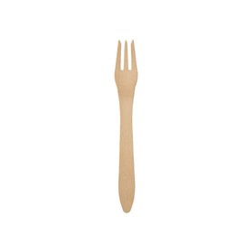 BIOZOYG 100 Disposable Wooden Forks I Disposable Cutlery Party Cutlery Wooden Cutlery Disposable Tableware Biodegradable Compostable Wooden Forks I Sturdy Disposable Cutlery Forks 18 cm