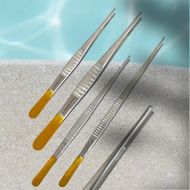 DEBAKEY Vascular Tissue Forceps 6 INCH to 12 INCH - Gold Tips Satin Finish - German Stainless CE - HIGH Grade (ArTLaB) (2, 6 INCH)