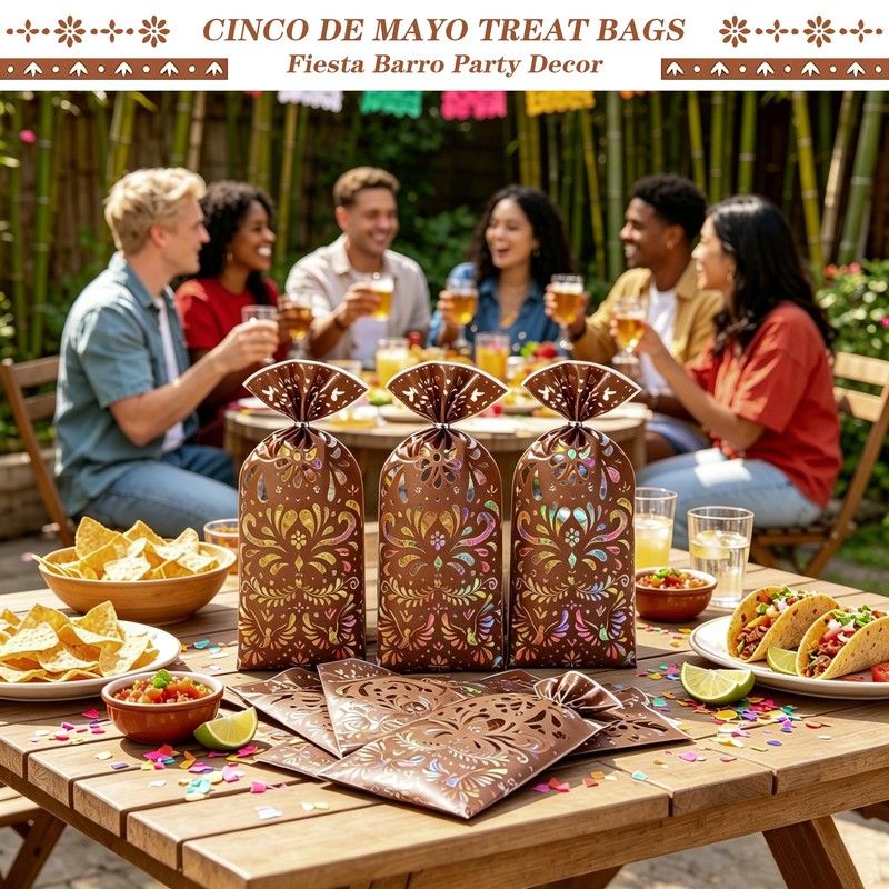 yuboo 100 Pcs Cielito Lindo Candy Bags Mexican Fiesta Gift