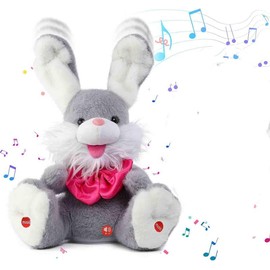 Talking Bunny Repeats What You Say Peek-A-Boo Toy , Stuffed Animals with Volume Adjustable, Singing Features & Interactive Buttons Rabbit Doll:_Screaming Monkey