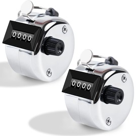 Anyongora Clicker Counter, 2 Pack Handheld Tally Counter with Four-Digit Mechanical Clicker, Portable Metal Counting Clicker with Nylon Lanyard for Golf, Sports, and Events