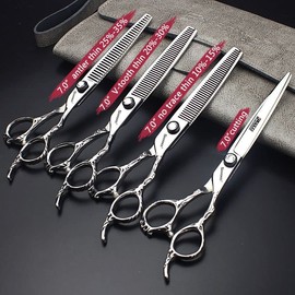 Professional Hair Dressing 6/7 Inch Straight Cutting Hairdressing Scissors (7 Inch 4 Pieces)