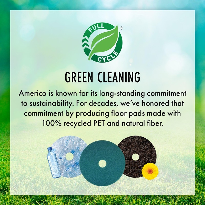 Americo White Super Polish Floor Pad, 14"x28", 5 Pads/Case, Machine