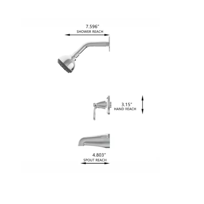 Project Source Everfield Polished Chrome Round Bathtub/Shower Faucet