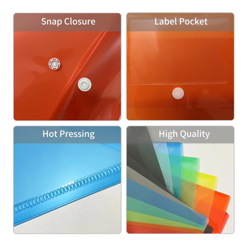 Plastic Wallets Folders - 28 Pack A4 Coloured Document Folder