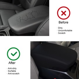 faccaibbg Armrest Cover for Hyundai Santa Fe 2013-2017 (Black), Waterproof and Anti-Scratch Leather Center Console Cover for 2013 2014 2015 2016 2017 Santa Fe Accessories