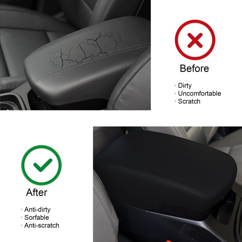 faccaibbg Armrest Cover for Hyundai Santa Fe 2013-2017 (Black), Waterproof