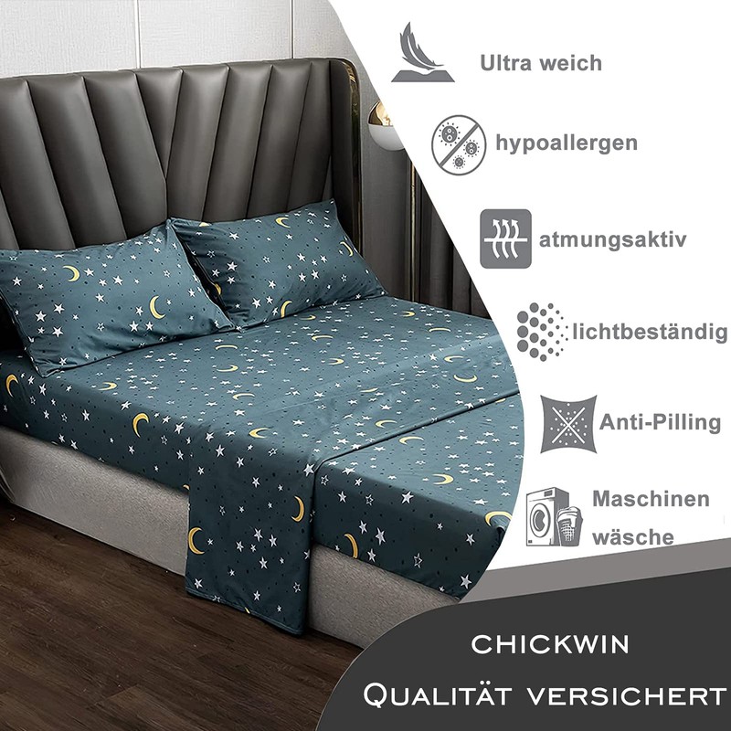 Chickwin Fitted Sheet, 90 x 200 cm, Children's Mattress Protector,