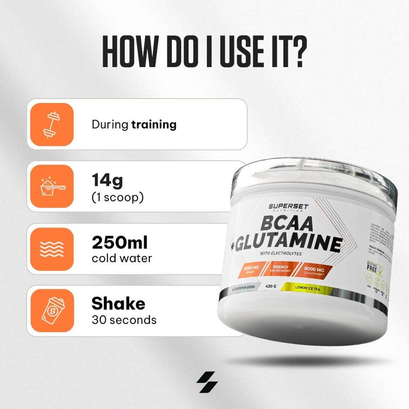 Superset Nutrition - Bcaa + Glutamine (450g) - BCAA -