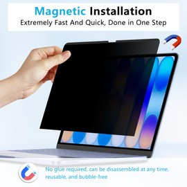 Magnetic Privacy Screen Protector for 2026 MacBook Neo 13-inch A18 Pro, Anti-Spy, Anti-Glare, Blue Light Filtering, Effectively Relieves Eye Strain, Easy to Install, Removable and Reusable for Mac Neo